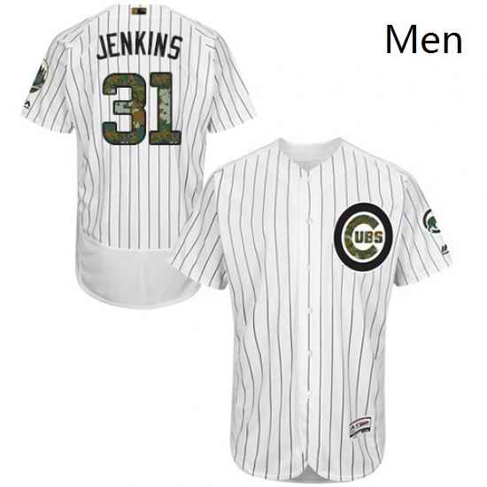 Mens Majestic Chicago Cubs 31 Fergie Jenkins Authentic White 2016 Memorial Day Fashion Flex Base MLB Jersey